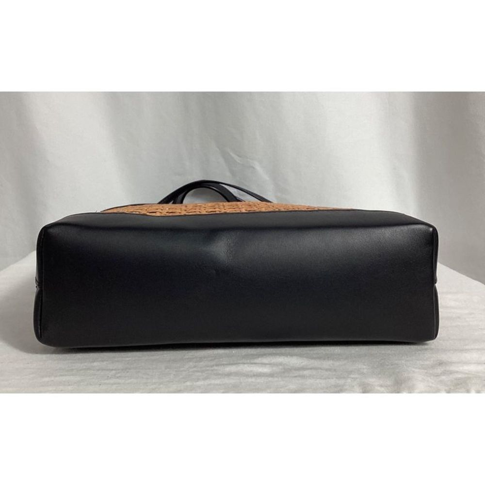 Saint Laurent Shopping Toy Leather-Trimmed Straw Tote In Brown Straw - Picture 9 of 10